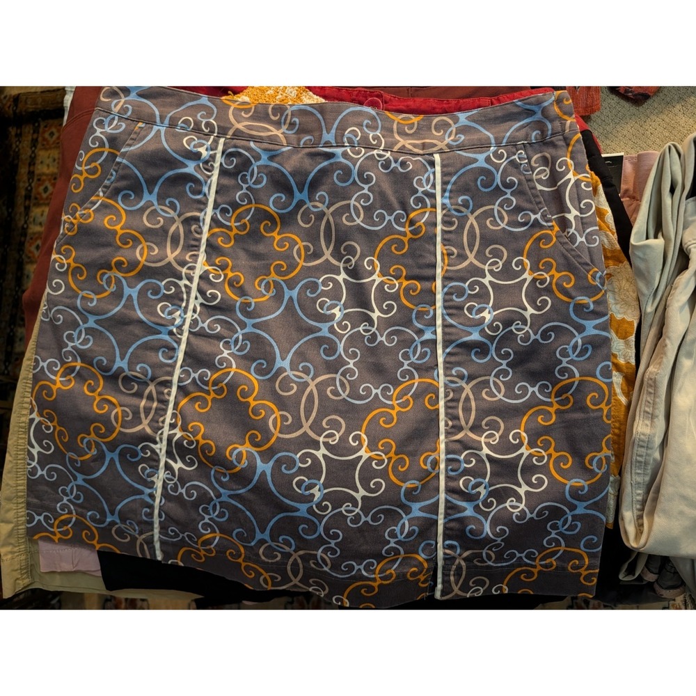 Lija Women's Skirt Size 8 Print Blue Activewear 97% Cotton 3% Spandex